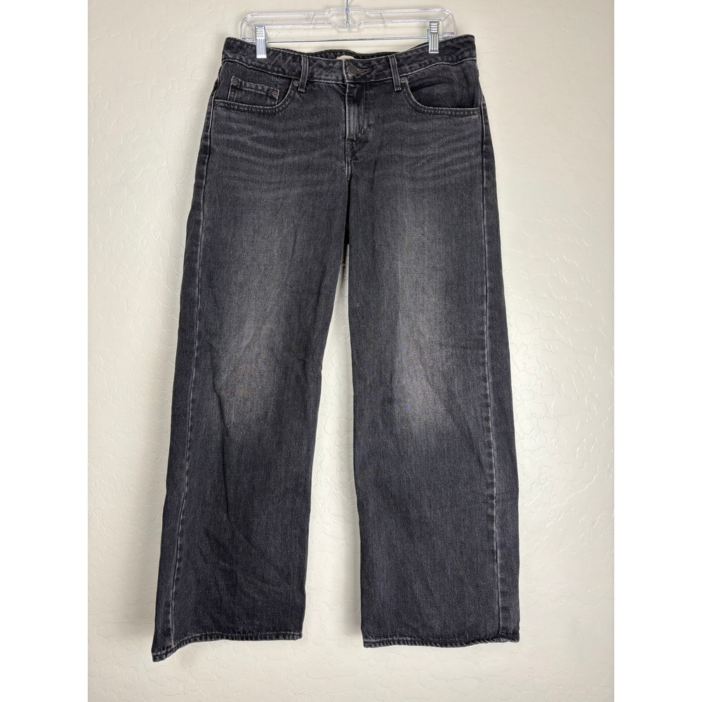 Levis Premium Low Loose Jeans W29 L30 Black Wide Leg Denim 2876